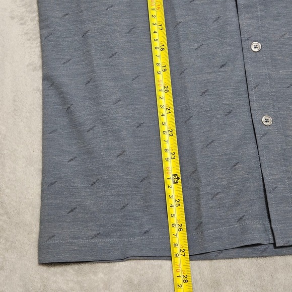 Vuori Men Bridge Short Sleeve Button Down Shirt Gray Pattern Stretch Small V184 - Picture 12 of 13